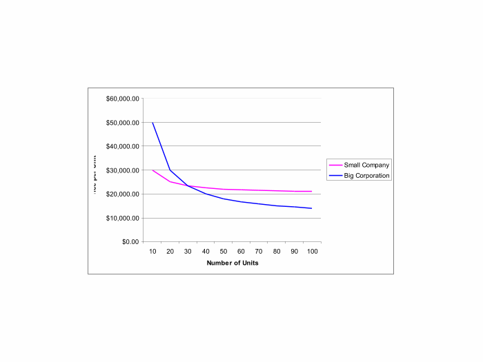 Unit cost of production: big vs. small business